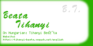 beata tihanyi business card
